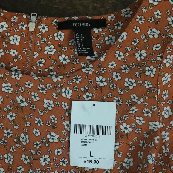 Orange floral dress - Picture 3 of 3